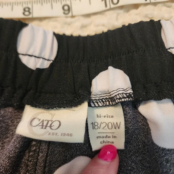 Cato Black and White Polka Dot Wide-Leg Women's Palazzo Pants 18/20 Mobwife - Picture 5 of 9